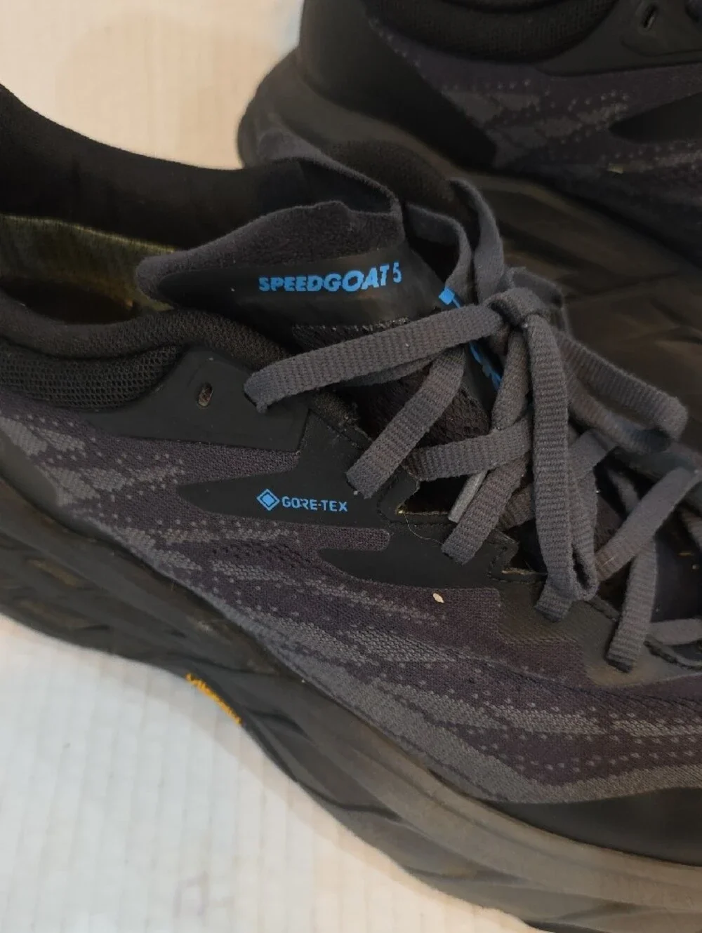 Hoka SpeedGoat 5 Gore-Tex Men's Black/Grey Trail Running Shoes Size 12 D